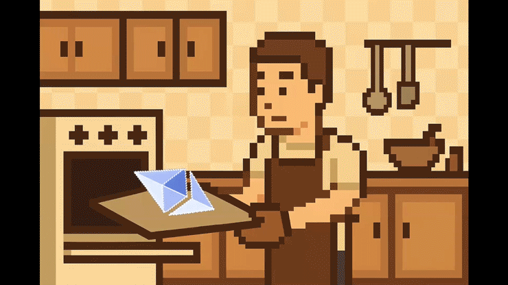 A chef cooking Ethereum