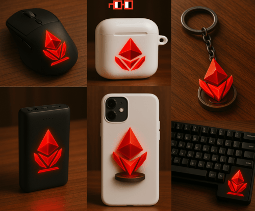 various products using @mETHProtocol logo
